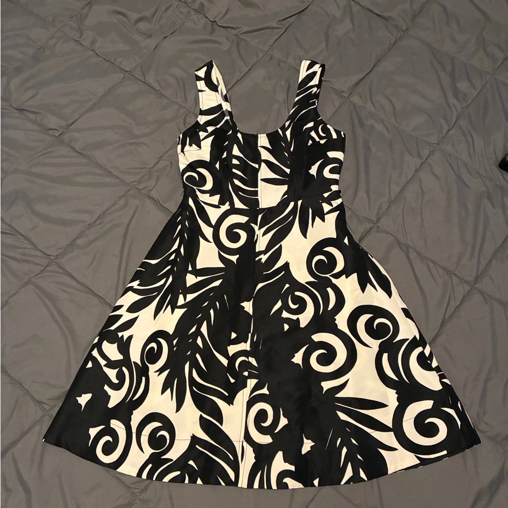 Tracy Reese Black and White Swirl Mini Dress